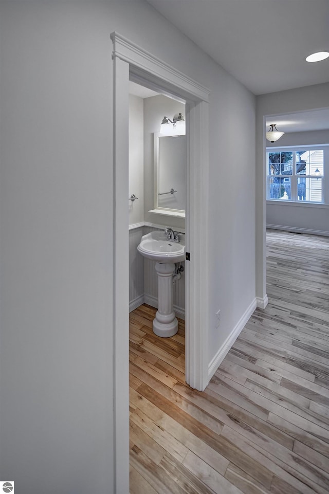 bathroom featuring hardwood / wood-style floors