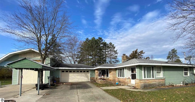 view of front of house with a garage