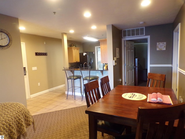 view of tiled dining area