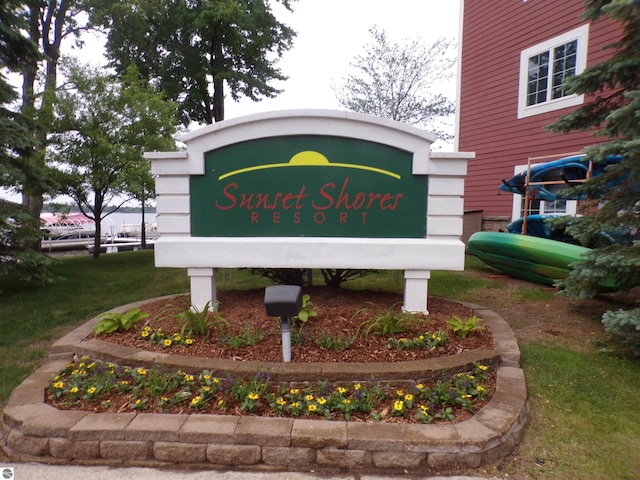 view of community sign