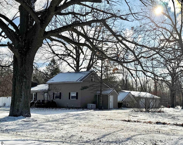 view of snow covered exterior