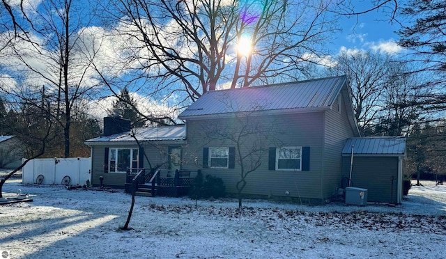 view of front of property with cooling unit