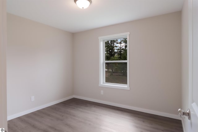 spare room with wood-type flooring