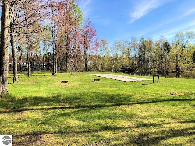 view of property's community featuring a yard