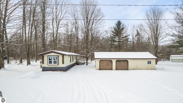 exterior space featuring a garage