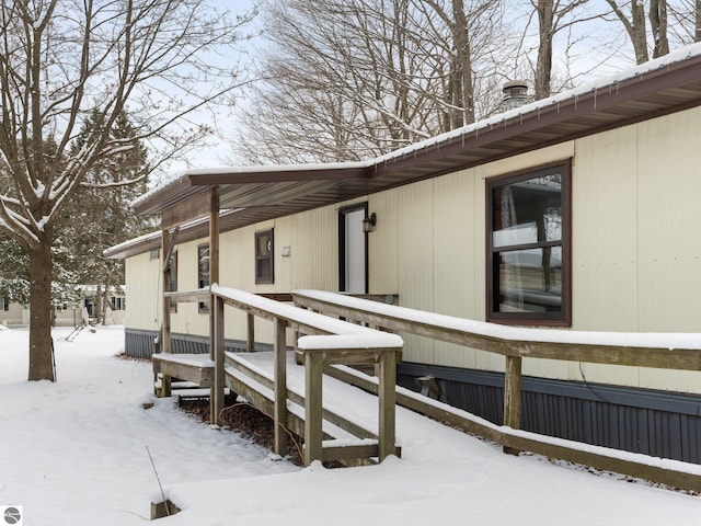 view of snowy exterior