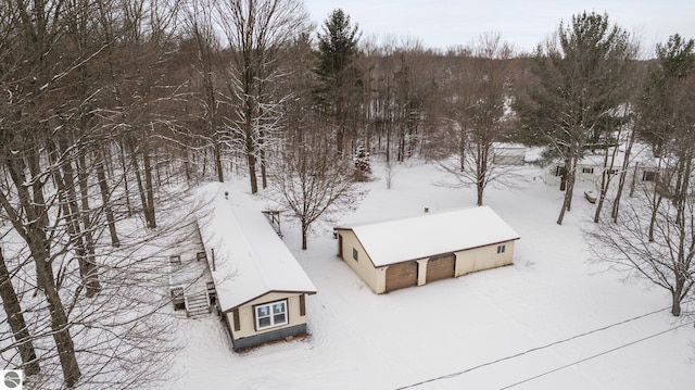 view of snowy aerial view