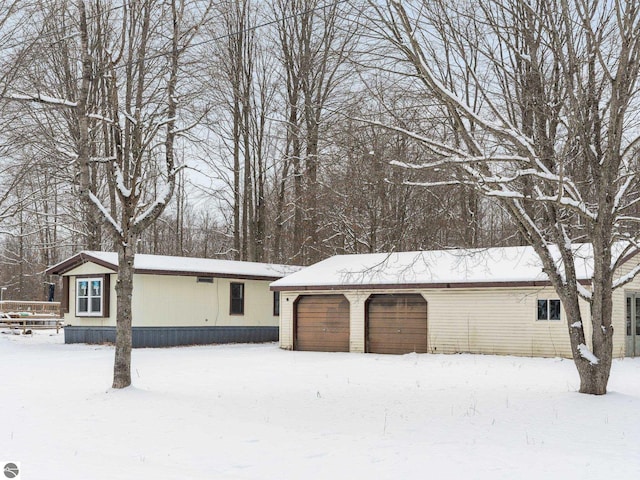 exterior space featuring a garage