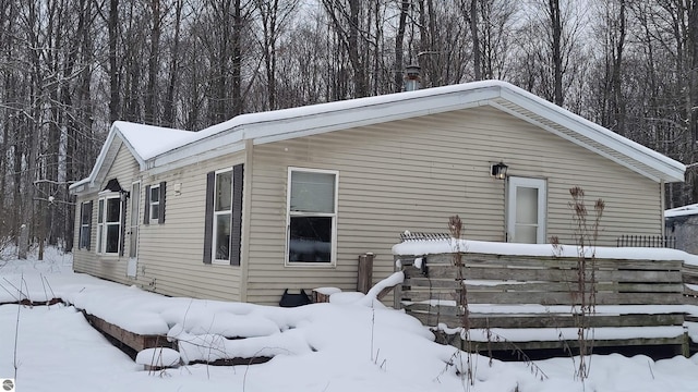 view of snowy exterior