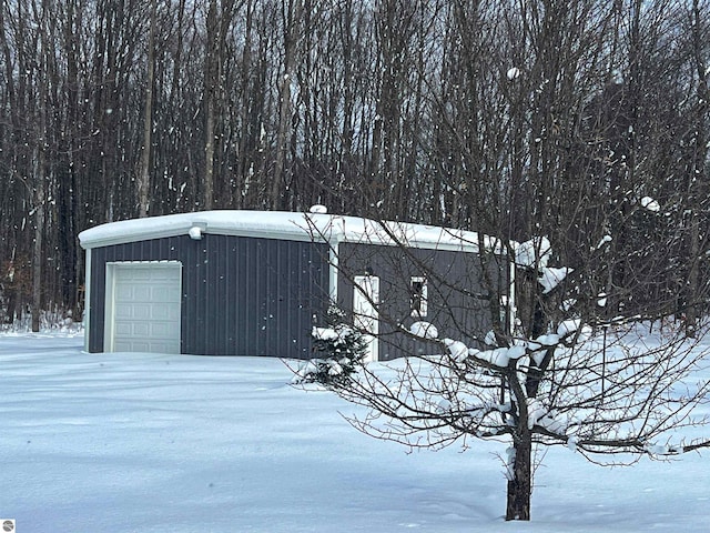 exterior space featuring a garage