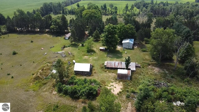 drone / aerial view with a rural view