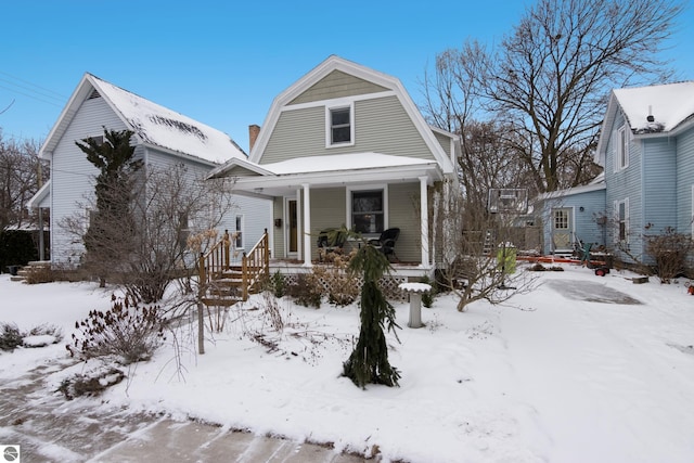 view of front of property with covered porch