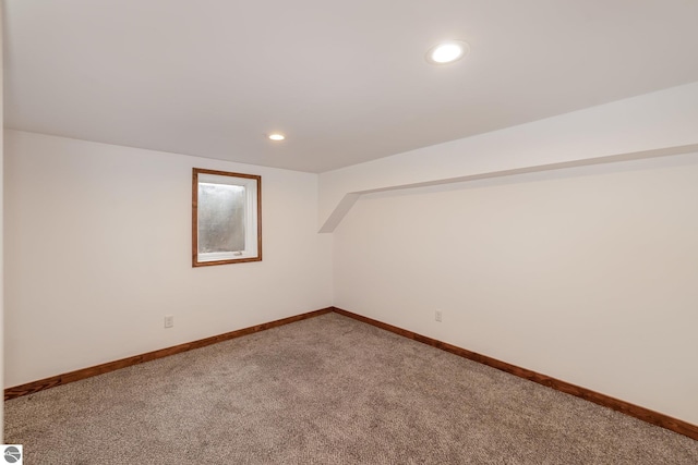 additional living space with carpet floors