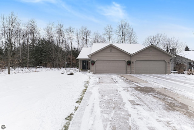 view of front of house with a garage