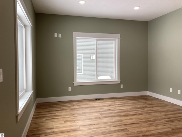 empty room featuring light wood-type flooring