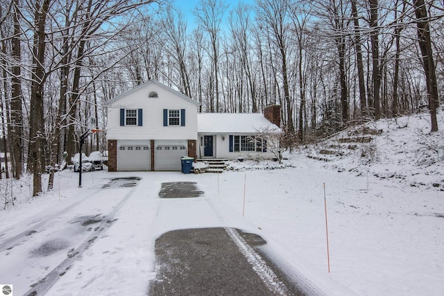 view of front of home featuring a garage