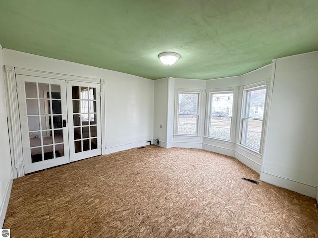 empty room with french doors