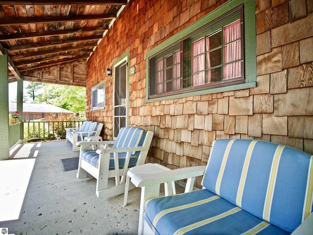 view of patio with a porch