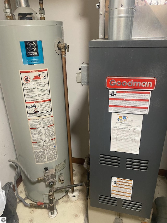 utilities with heating unit and water heater