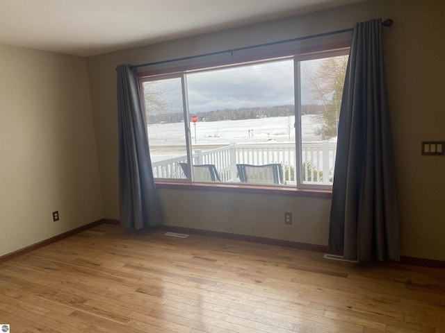 empty room featuring light hardwood / wood-style floors and a wealth of natural light