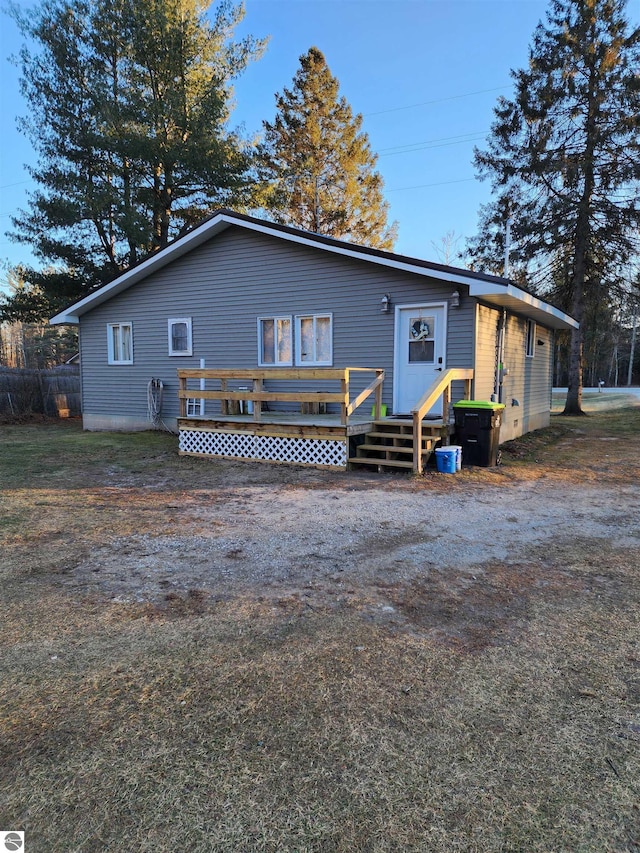 view of front facade featuring a deck