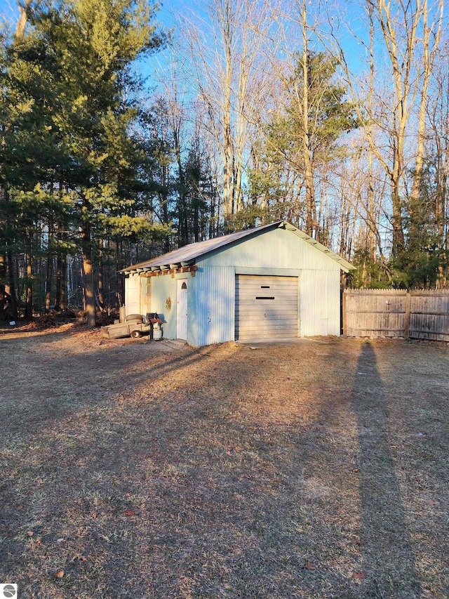 view of garage