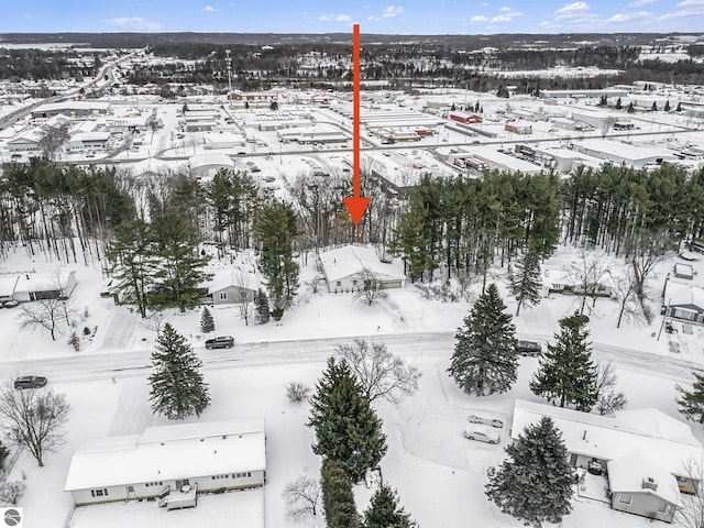 view of snowy aerial view