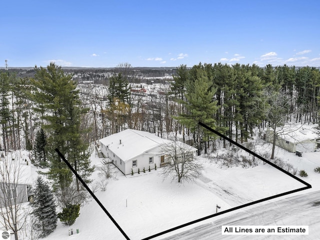 view of snowy aerial view