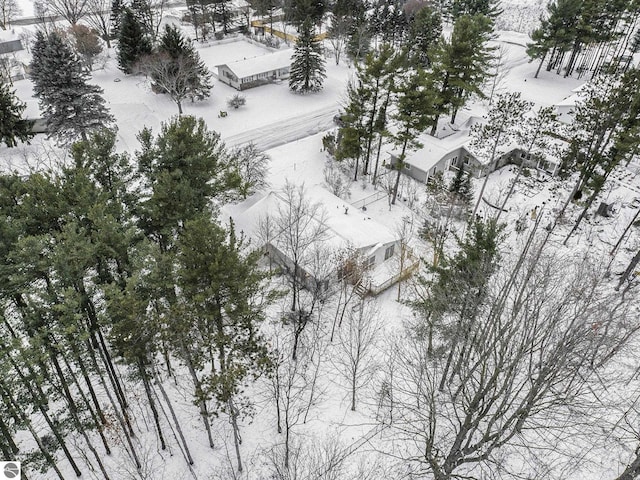 view of snowy aerial view