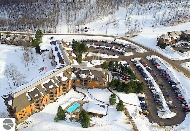 view of snowy aerial view