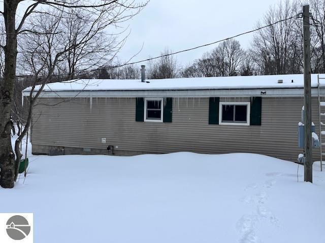 view of snowy exterior