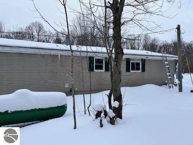 view of snow covered exterior