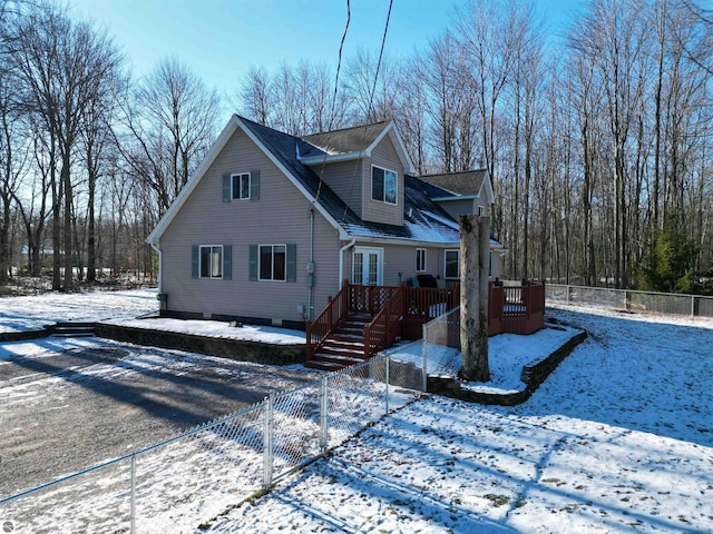 view of front of property with french doors