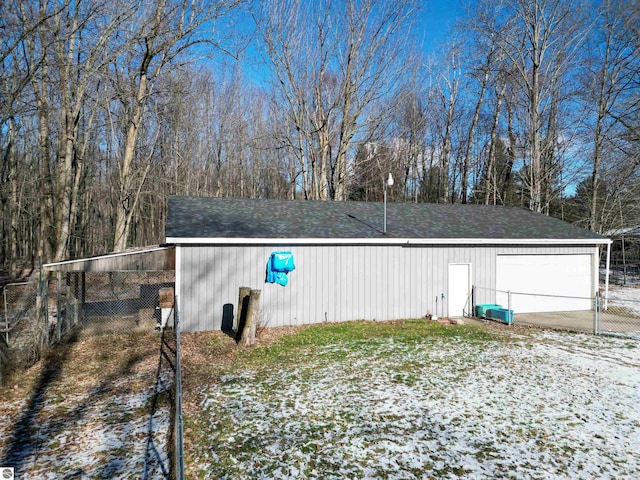 view of snow covered structure