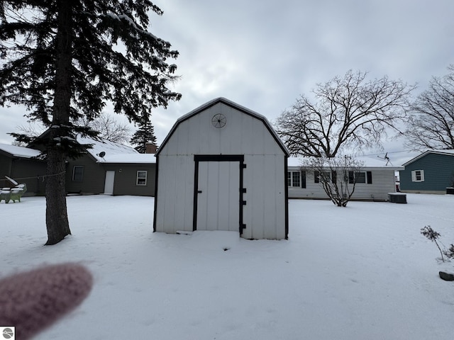 view of snow covered structure