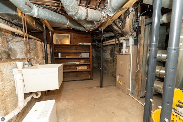 basement featuring sink