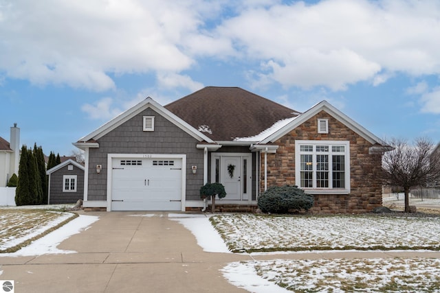 view of front of home with a garage