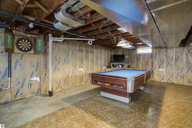 game room with billiards