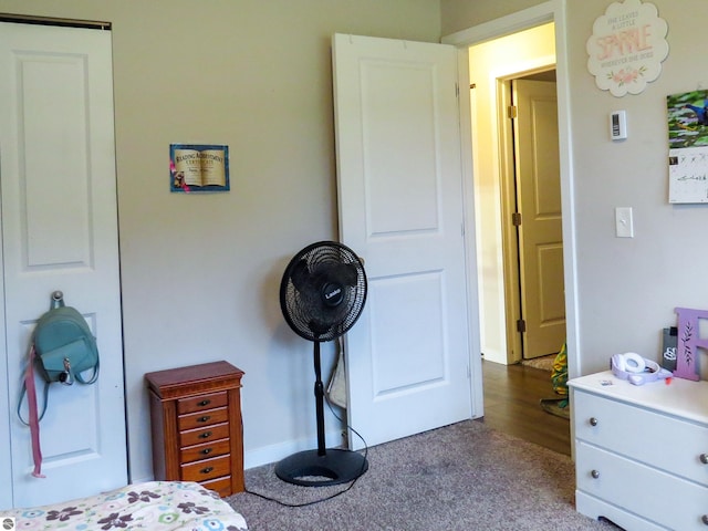 bedroom with carpet floors