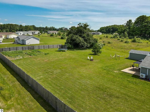 view of yard with a trampoline