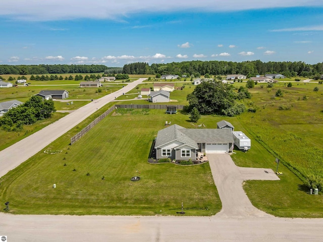 drone / aerial view featuring a rural view