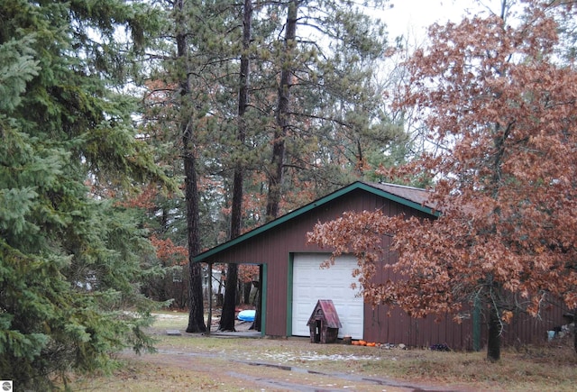 view of garage