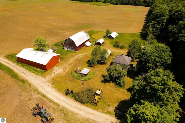 bird's eye view with a rural view