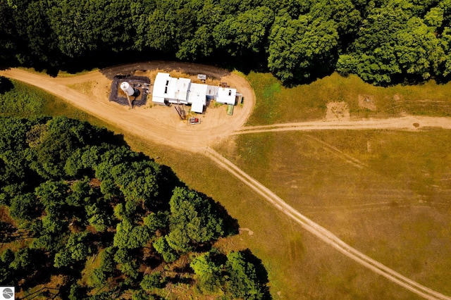 bird's eye view with a rural view