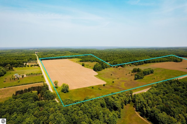 drone / aerial view featuring a rural view