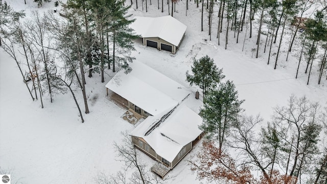 view of snowy aerial view