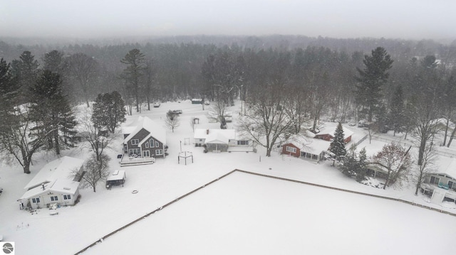 view of snowy aerial view