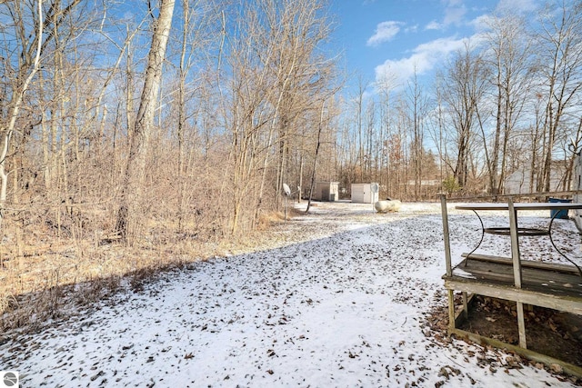 view of snowy yard