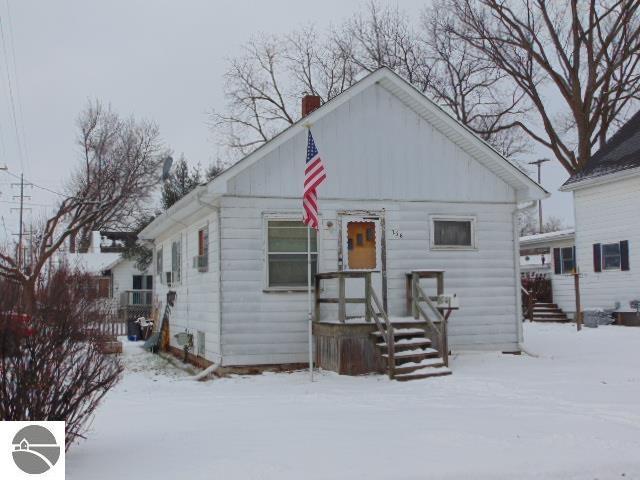 view of snow covered property