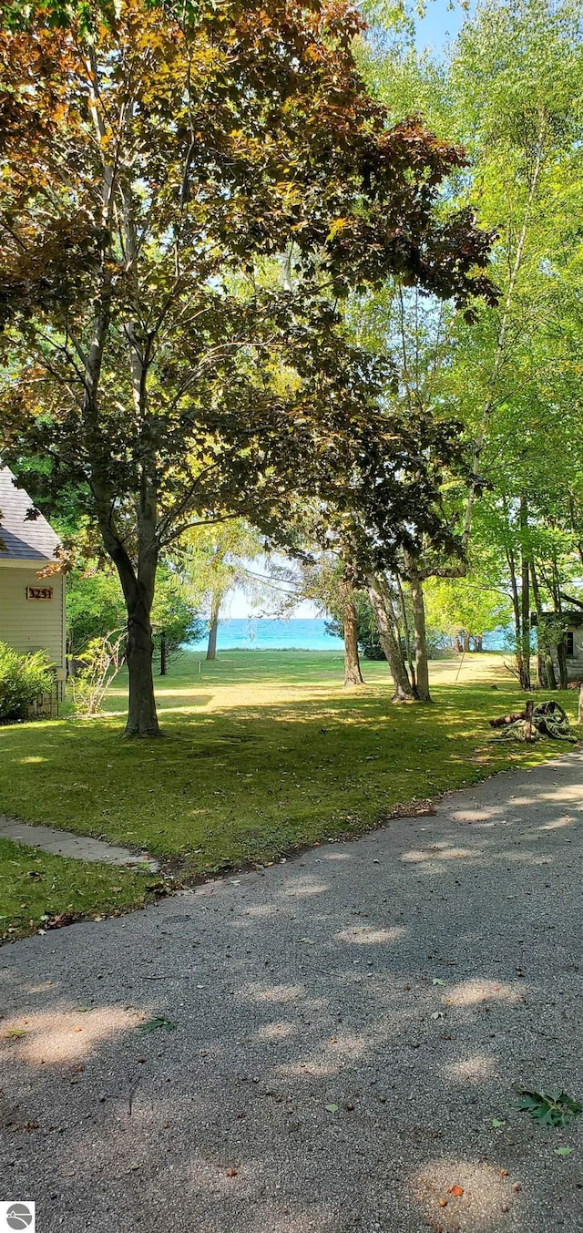 view of home's community featuring a lawn